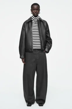 COS FUNNEL-NECK STRIPED LONG-SLEEVED T-SHIRT-Women Tops