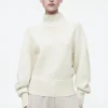COS FUNNEL-NECK WAISTED WOOL SWEATER-Women Sweaters & Cardigans