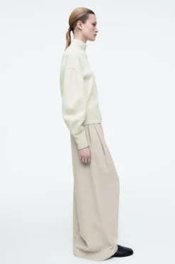 COS FUNNEL-NECK WAISTED WOOL SWEATER-Women Sweaters & Cardigans