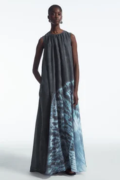 COS GATHERED A-LINE MAXI DRESS-Women Dresses & Jumpsuits