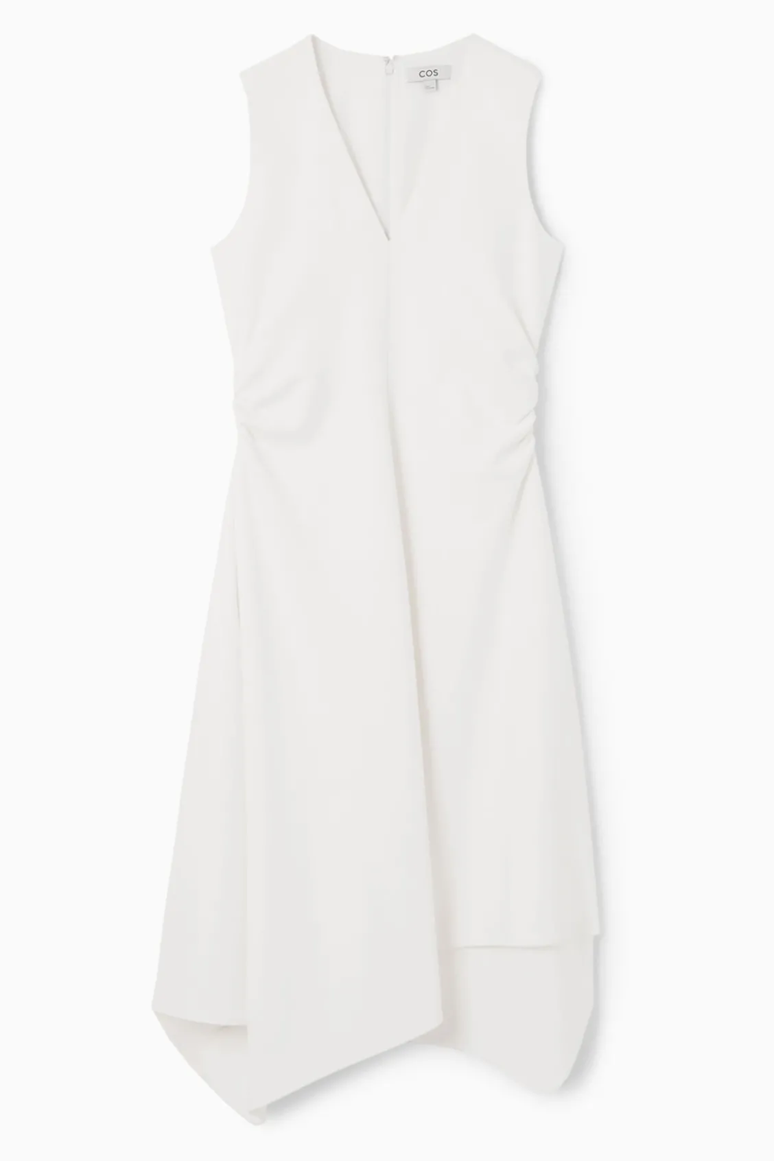 COS GATHERED ASYMMETRIC MIDI DRESS-Women Dresses & Jumpsuits