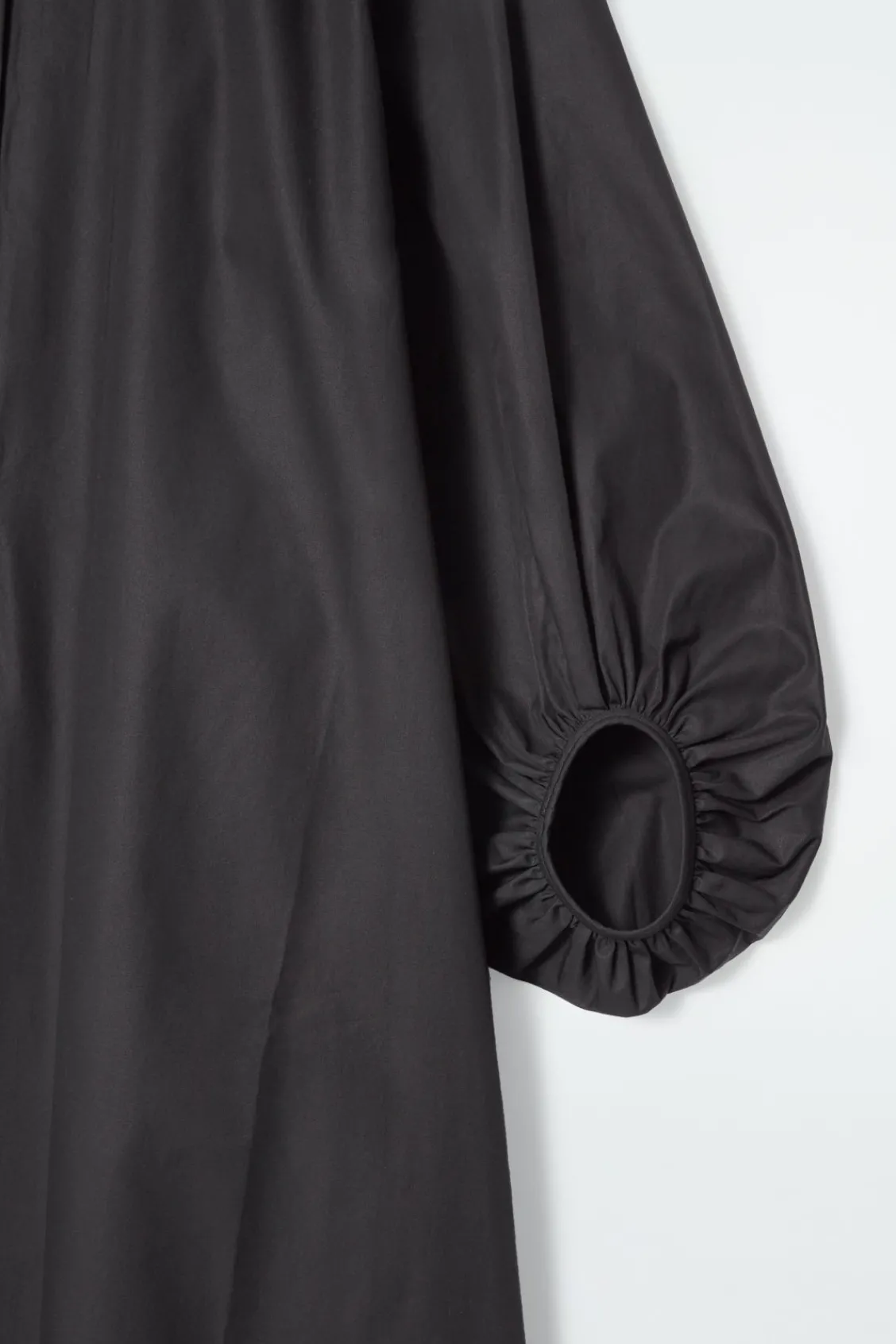 COS GATHERED BALLOON-SLEEVE MIDI DRESS-Women Dresses & Jumpsuits