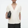 COS GATHERED COTTON BLOUSE-Women Shirts & Blouses | Tops