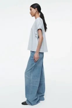 COS GATHERED COTTON BLOUSE-Women Shirts & Blouses | Tops