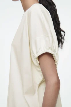 COS GATHERED COTTON BLOUSE-Women Shirts & Blouses | Tops