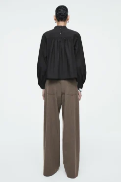 COS GATHERED COTTON BLOUSE-Women Shirts & Blouses | Tops