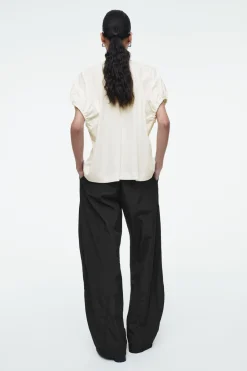 COS GATHERED COTTON BLOUSE-Women Shirts & Blouses | Tops