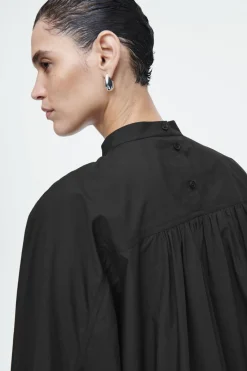 COS GATHERED COTTON BLOUSE-Women Shirts & Blouses | Tops