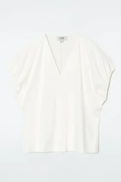 COS GATHERED COTTON BLOUSE-Women Shirts & Blouses | Tops