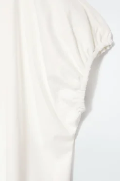 COS GATHERED COTTON BLOUSE-Women Shirts & Blouses | Tops