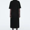 COS GATHERED SILK-BLEND VELVET MIDI DRESS-Women Dresses & Jumpsuits