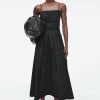 COS GATHERED-WAIST MIDI DRESS-Women Dresses & Jumpsuits