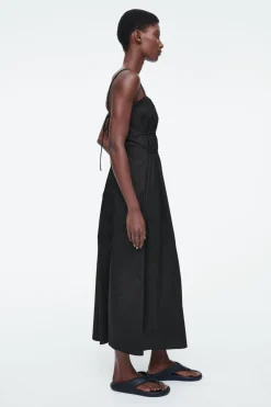 COS GATHERED-WAIST MIDI DRESS-Women Dresses & Jumpsuits