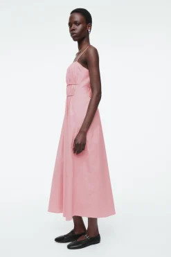 COS GATHERED-WAIST MIDI DRESS-Women Dresses & Jumpsuits