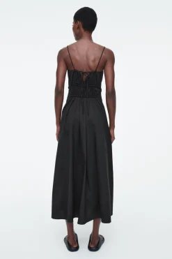 COS GATHERED-WAIST MIDI DRESS-Women Dresses & Jumpsuits