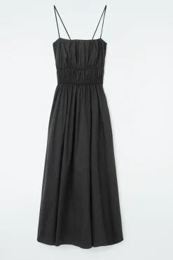 COS GATHERED-WAIST MIDI DRESS-Women Dresses & Jumpsuits