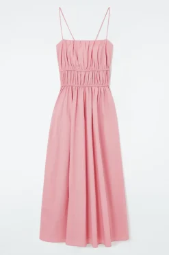 COS GATHERED-WAIST MIDI DRESS-Women Dresses & Jumpsuits