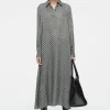 COS GEOMETRIC-PRINT MAXI SHIRT DRESS-Women Dresses & Jumpsuits