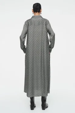 COS GEOMETRIC-PRINT MAXI SHIRT DRESS-Women Dresses & Jumpsuits