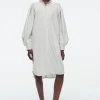 COS GRANDAD-COLLAR MIDI SHIRT DRESS-Women Dresses & Jumpsuits