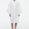 COS GRANDAD-COLLAR MIDI SHIRT DRESS-Women Dresses & Jumpsuits