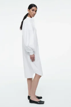 COS GRANDAD-COLLAR MIDI SHIRT DRESS-Women Dresses & Jumpsuits