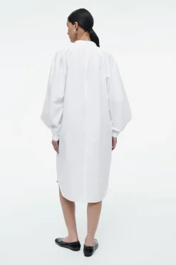 COS GRANDAD-COLLAR MIDI SHIRT DRESS-Women Dresses & Jumpsuits