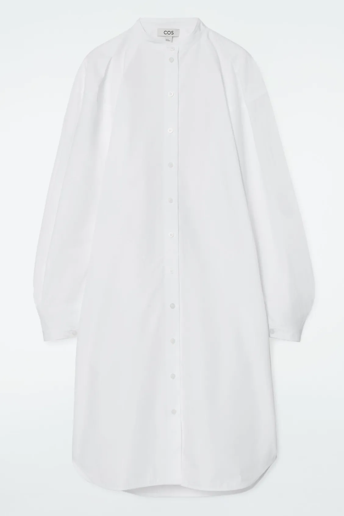 COS GRANDAD-COLLAR MIDI SHIRT DRESS-Women Dresses & Jumpsuits