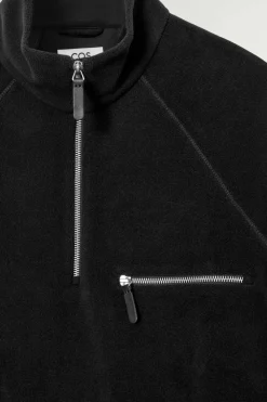 COS HALF-ZIP SHERPA FLEECE SWEATER- Sweatshirts & Hoodies