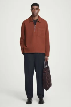 COS HALF-ZIP WOOL-BLEND SWEATER- Sweatshirts & Hoodies | Sweaters & Cardigans
