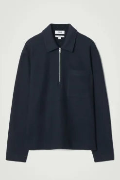 COS HALF-ZIP WOOL-BLEND SWEATER- Sweatshirts & Hoodies | Sweaters & Cardigans