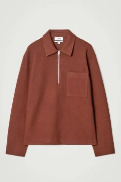 COS HALF-ZIP WOOL-BLEND SWEATER- Sweatshirts & Hoodies | Sweaters & Cardigans