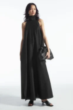 COS HALTERNECK A-LINE MAXI DRESS-Women Dresses & Jumpsuits