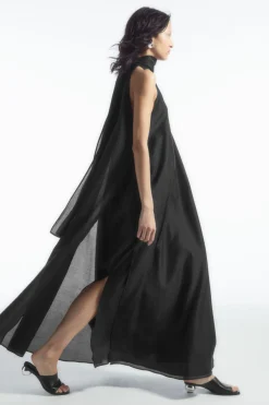 COS HALTERNECK A-LINE MAXI DRESS-Women Dresses & Jumpsuits
