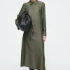 COS HERRINGBONE MAXI SHIRT DRESS-Women Dresses & Jumpsuits