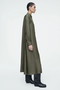 COS HERRINGBONE MAXI SHIRT DRESS-Women Dresses & Jumpsuits