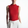 COS HIGH-NECK SLEEVELESS TANK TOP-Women T-Shirts | Tops