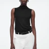 COS HIGH-NECK SLEEVELESS TANK TOP-Women T-Shirts | Tops