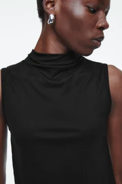 COS HIGH-NECK SLEEVELESS TANK TOP-Women T-Shirts | Tops