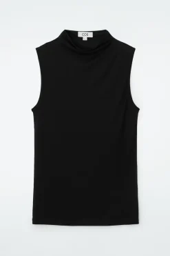 COS HIGH-NECK SLEEVELESS TANK TOP-Women T-Shirts | Tops