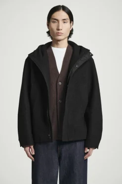 COS HOODED BOILED WOOL PARKA JACKET- Coats & Jackets