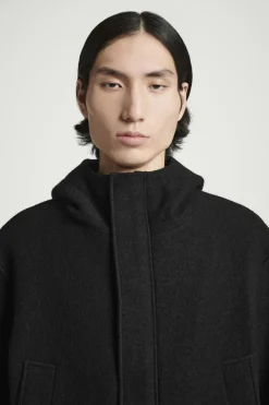 COS HOODED BOILED WOOL PARKA JACKET- Coats & Jackets