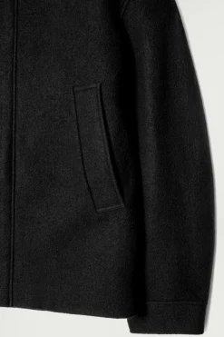COS HOODED BOILED WOOL PARKA JACKET- Coats & Jackets