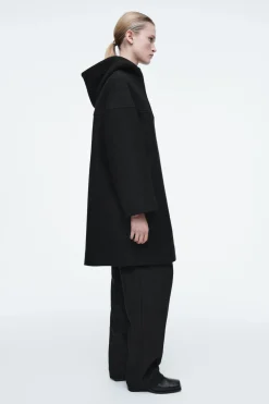 COS HOODED BOILED-WOOL COAT-Women Coats & Jackets