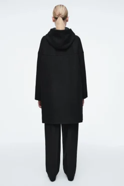 COS HOODED BOILED-WOOL COAT-Women Coats & Jackets