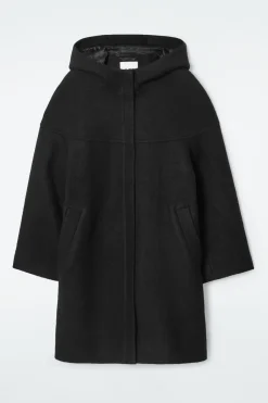 COS HOODED BOILED-WOOL COAT-Women Coats & Jackets