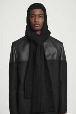 COS HOODED RIBBED CASHMERE-BLEND SCARF- Hats & Scarves | Cashmere