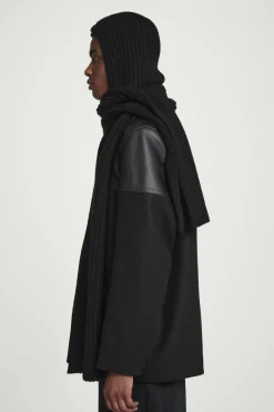 COS HOODED RIBBED CASHMERE-BLEND SCARF- Hats & Scarves | Cashmere