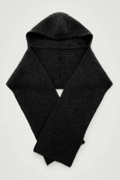 COS HOODED RIBBED CASHMERE-BLEND SCARF- Hats & Scarves | Cashmere