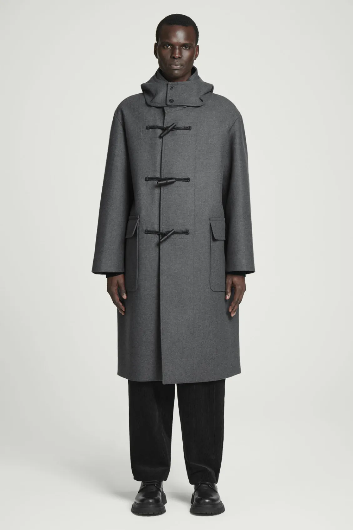 COS HOODED WOOL DUFFLE COAT- Coats & Jackets